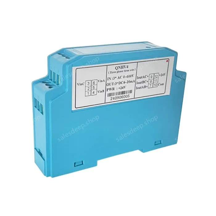 3 Phase Voltage Sensor QNHV4 Input AC 3*110V 3*220V 3*380V 3*600V 3*1000V Output 4-20mA Current Transducer Voltage Transmitter