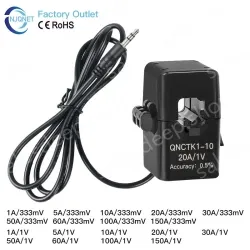 Split Core CT Current Transformer Factory QNCTK1-16 100A 333mV 60A 50A 1V 30A 3.33V 20A 5A 1A 0.333V AC Clamp on Current Sensor