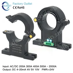 Hall Effect Current Transducer QNDBK1-40 AC DC 500A 600A 800A 1000A 2000A 10V 5V 4-20mA Ct Transformer Split Core Current Sensor